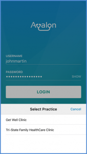 avalon-login-select-practice