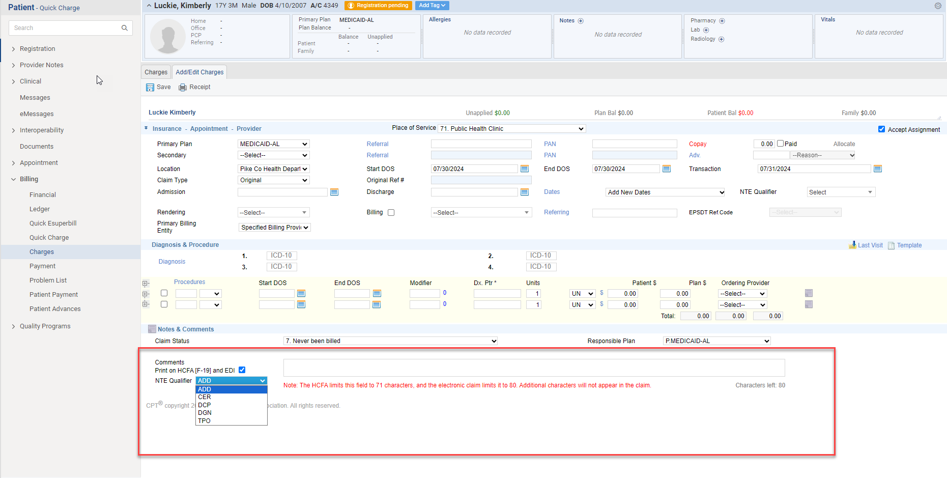 Enabling NTE Qualifiers in Plan Detail and Charge Workflow 