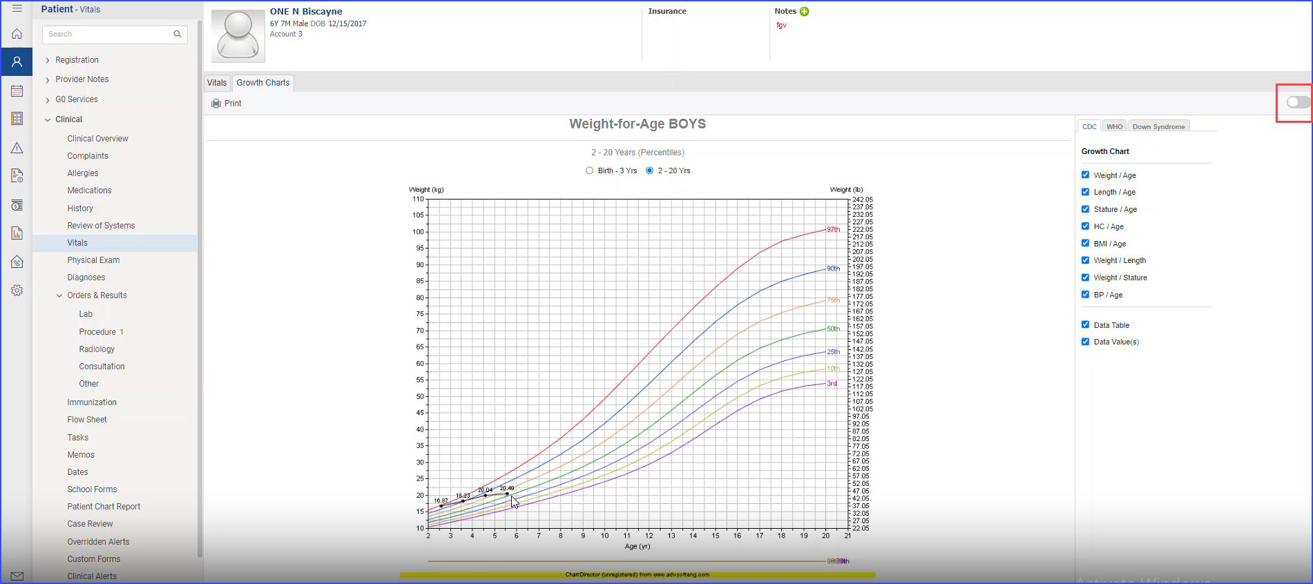 Toggle Between Imperial and Metric Units in Vitals Section 