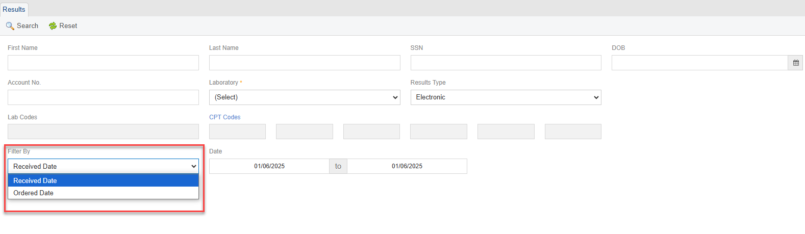 Enhanced Search Filters on Results Reports Page 